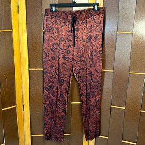 Johnny Was JWLA rayon satin printed pants.